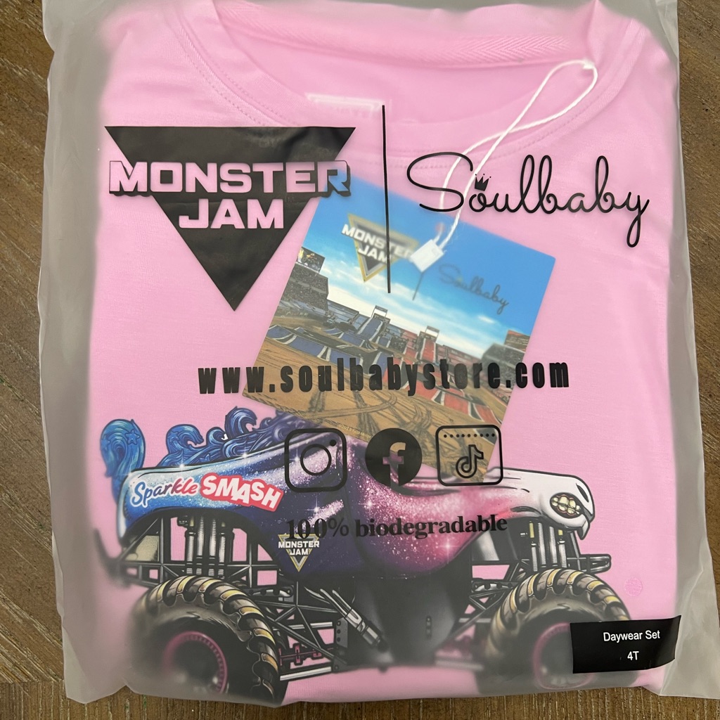 Soul Baby X Monster Jam Bamboo Sparkle Smash Set